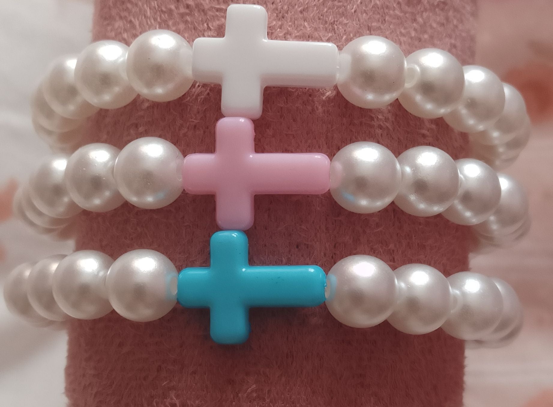 Multicoloured Cross Beaded Bracelets