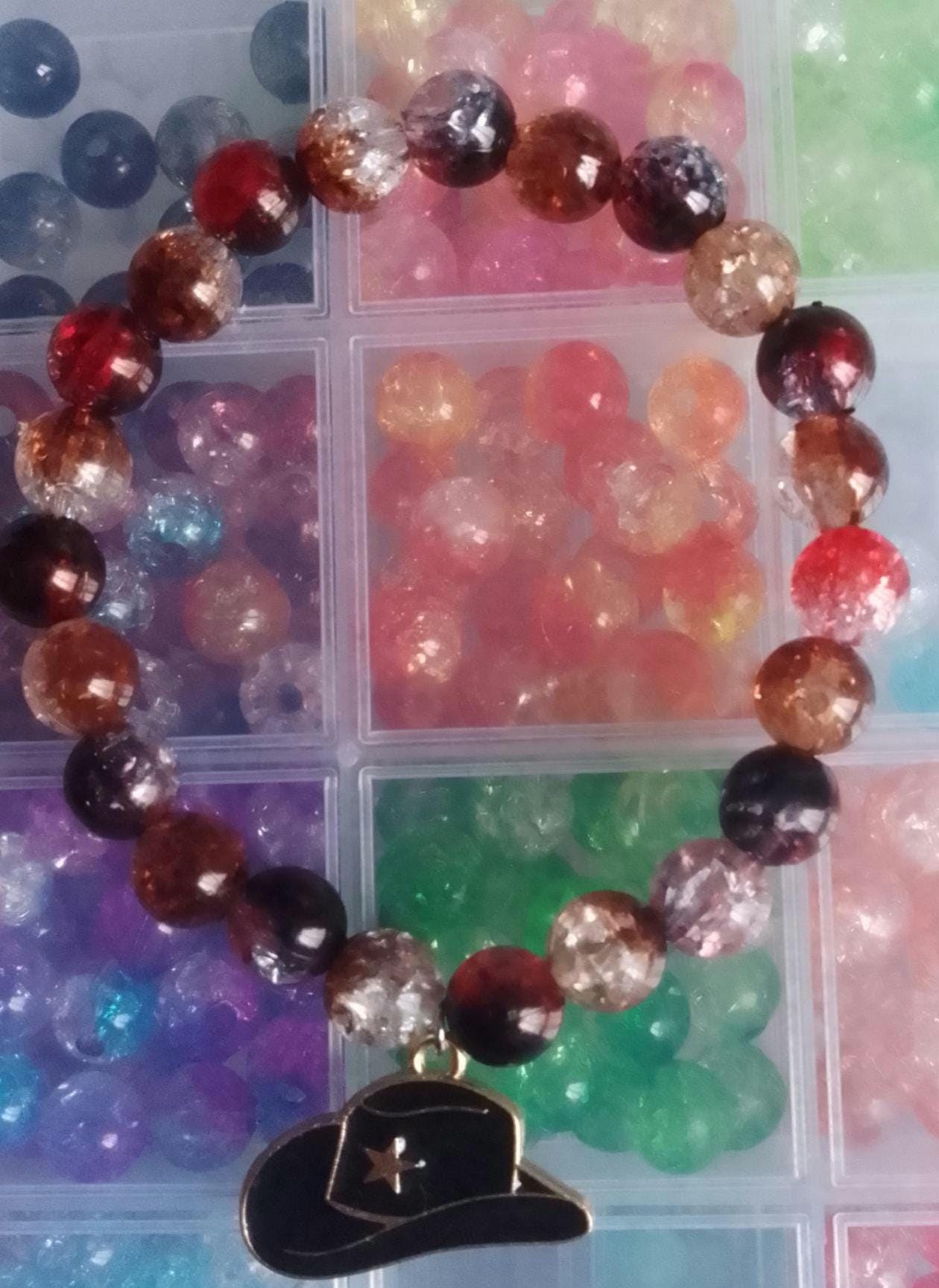 Cowboy Hat Beaded Charm Bracelets