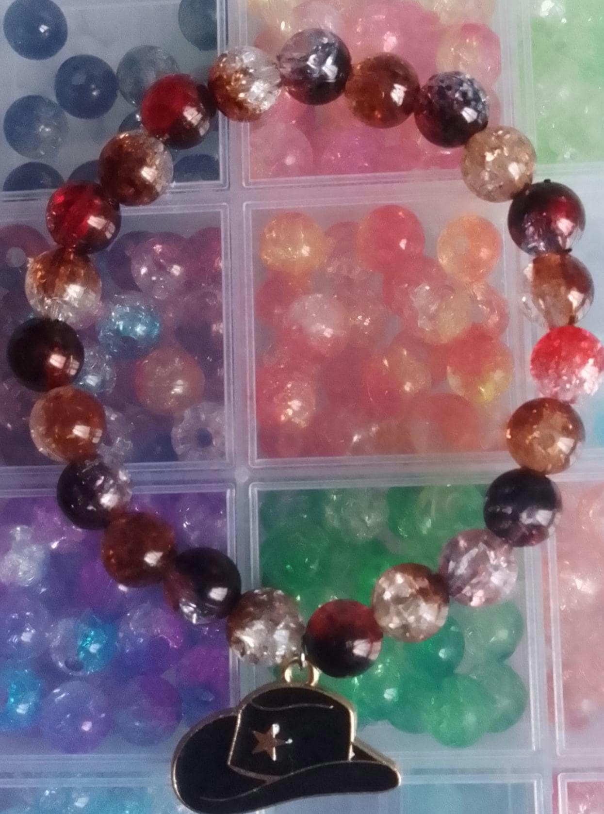 Cowboy Hat Beaded Charm Bracelets