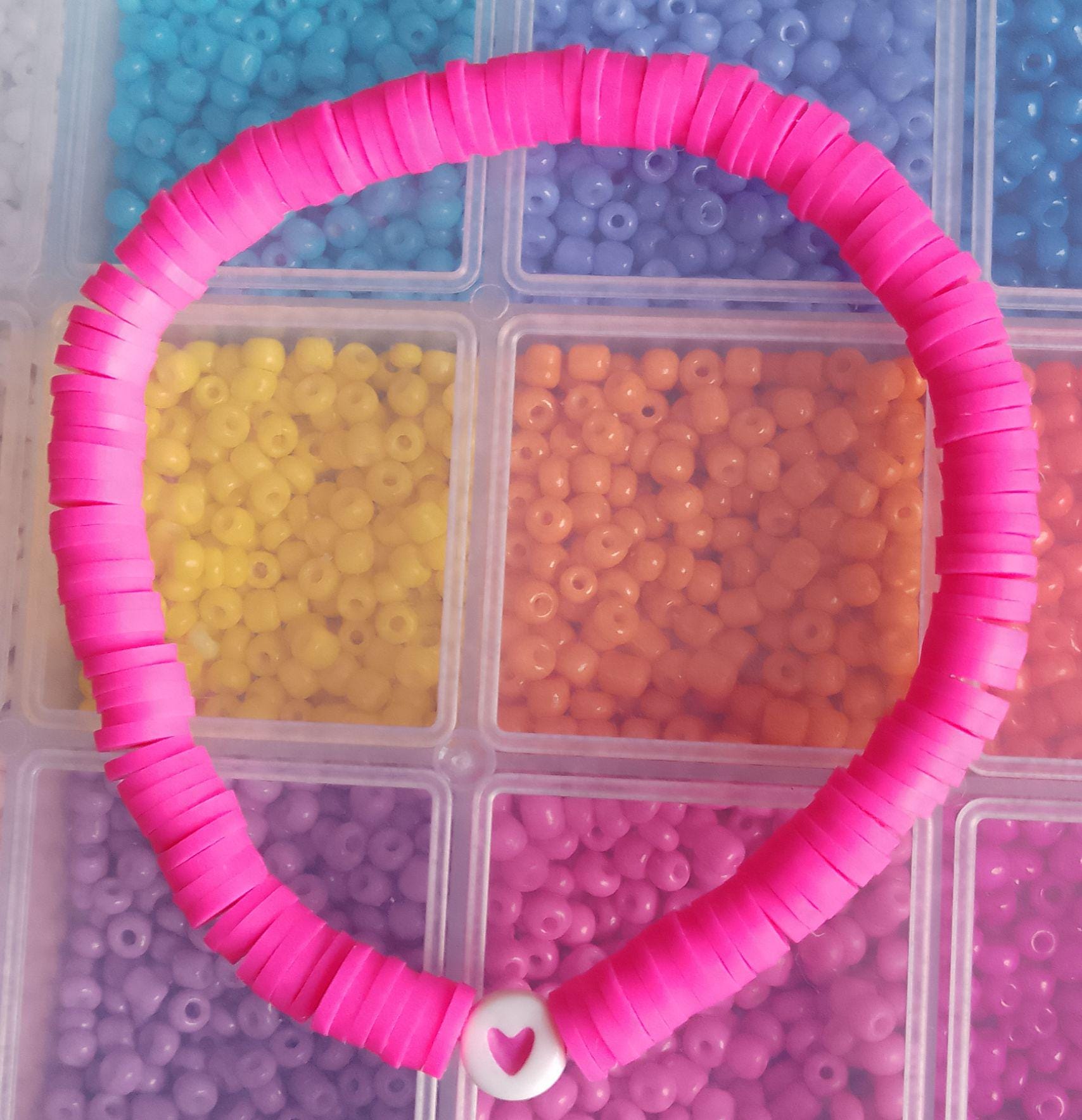 Clay Bead Heart Bracelets