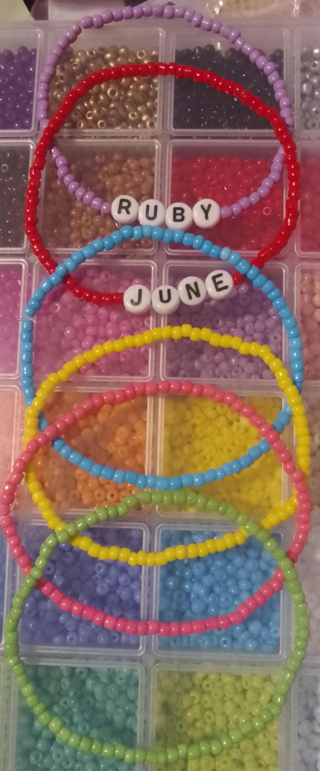 Personalised name beaded Bracelets