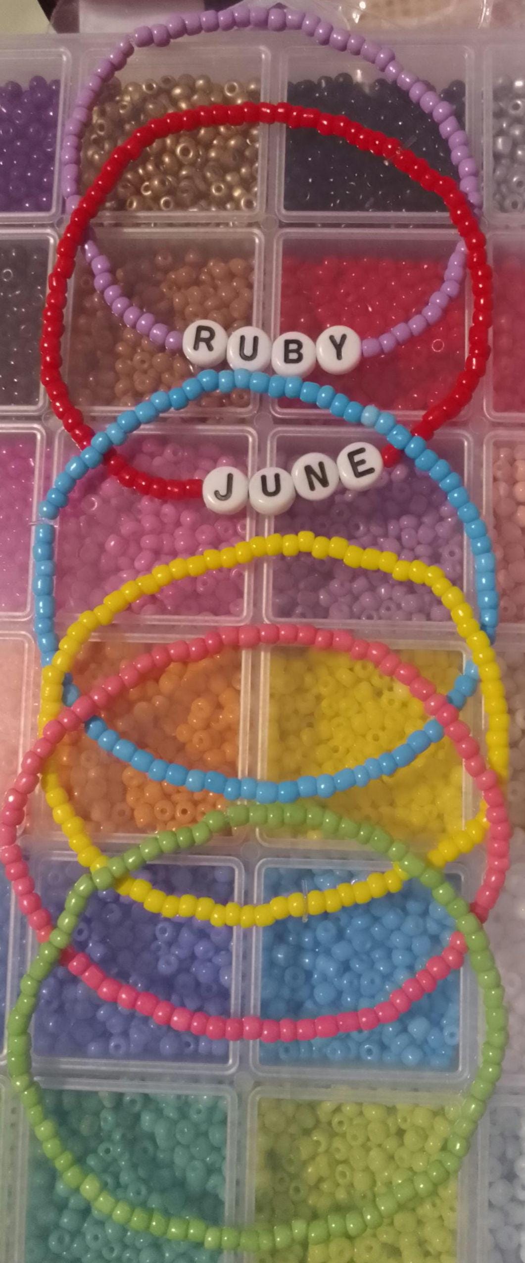 Personalised name beaded Bracelets