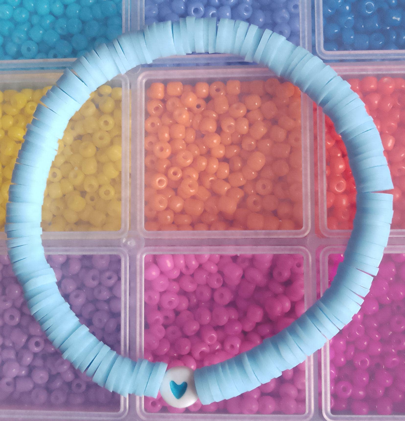 Clay Bead Heart Bracelets