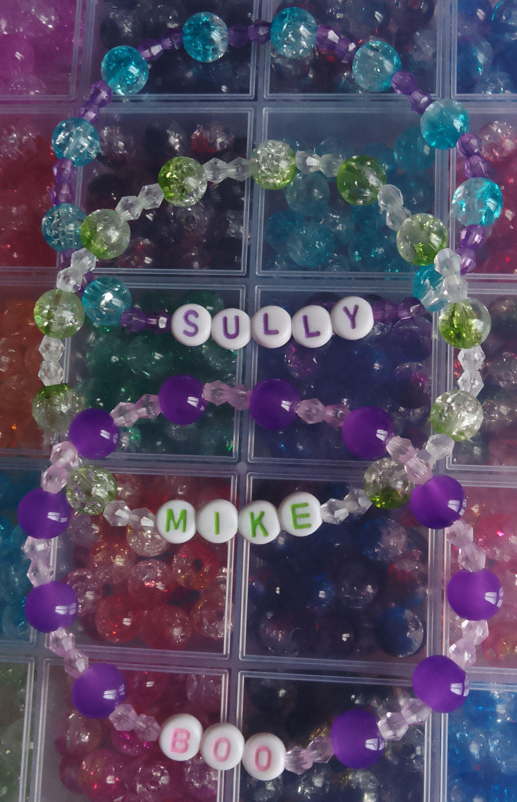 Monsters Inc Inspired Beaded Bracelets