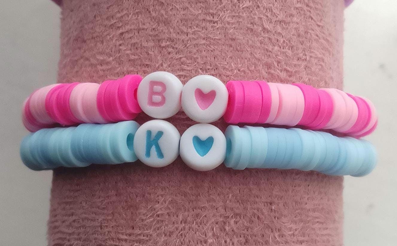 Barbie and Ken Inspired Clay Bead Bracelets