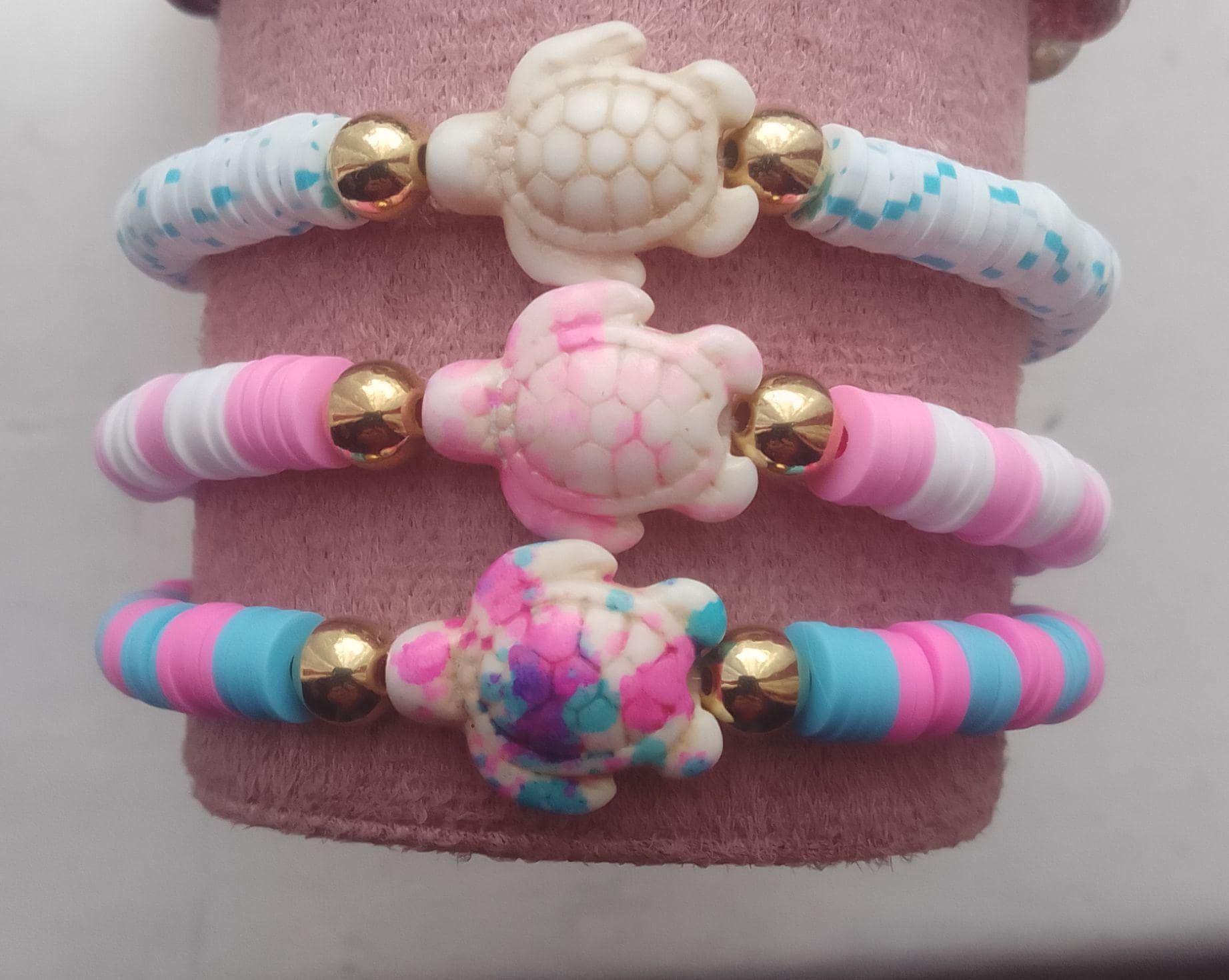 Turtle Clay Bead Bracelets