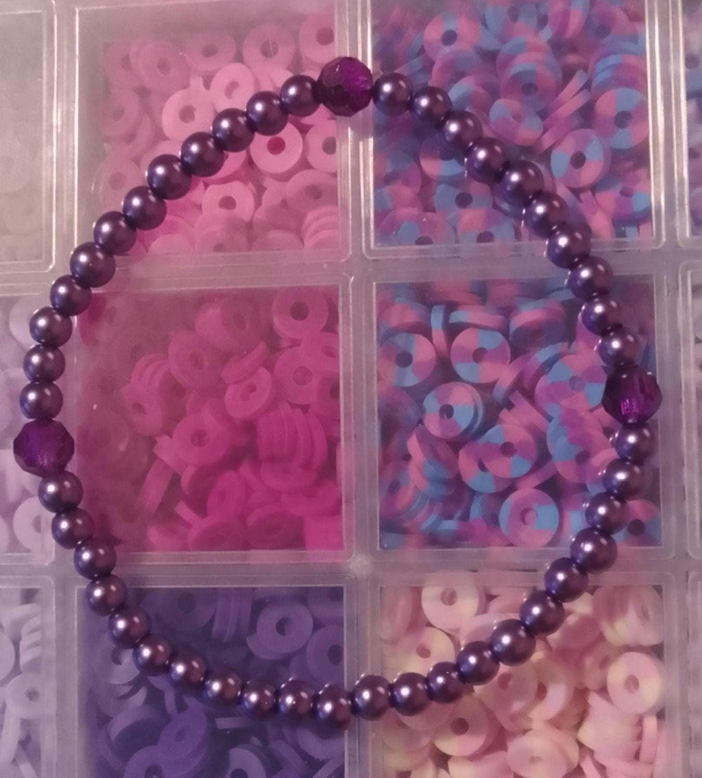 Purple Pearl Beaded Bracelets