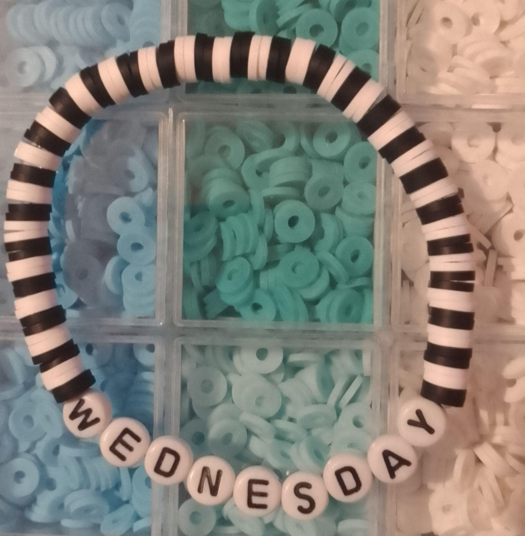Wednesday Addams Inspired Clay Bead Bracelets