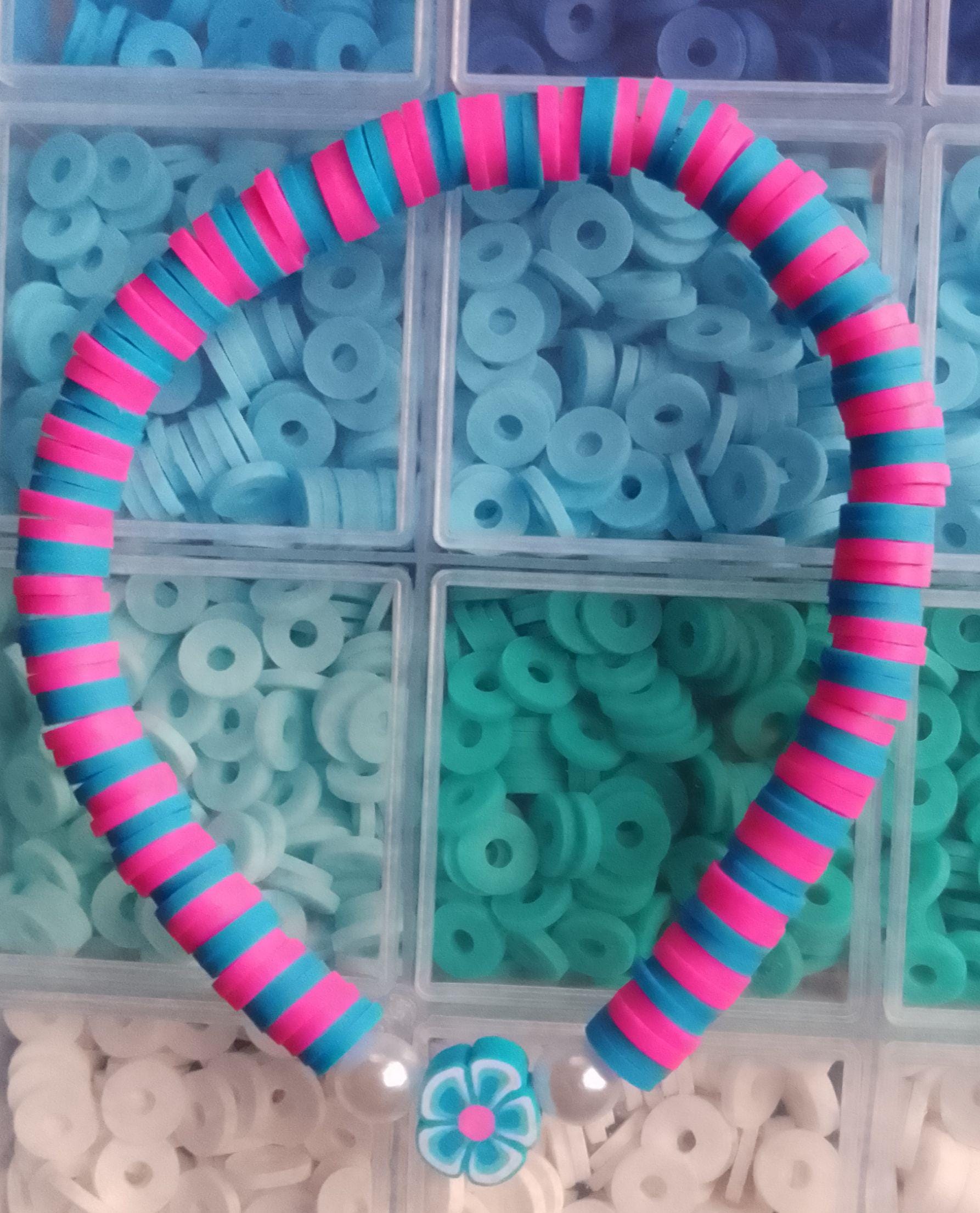 Clay Bead Flower Bracelets