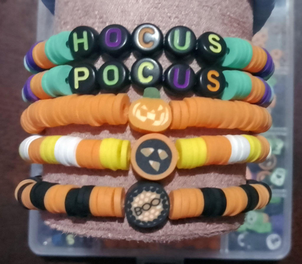 Halloween Themed Clay Bead Bracelets