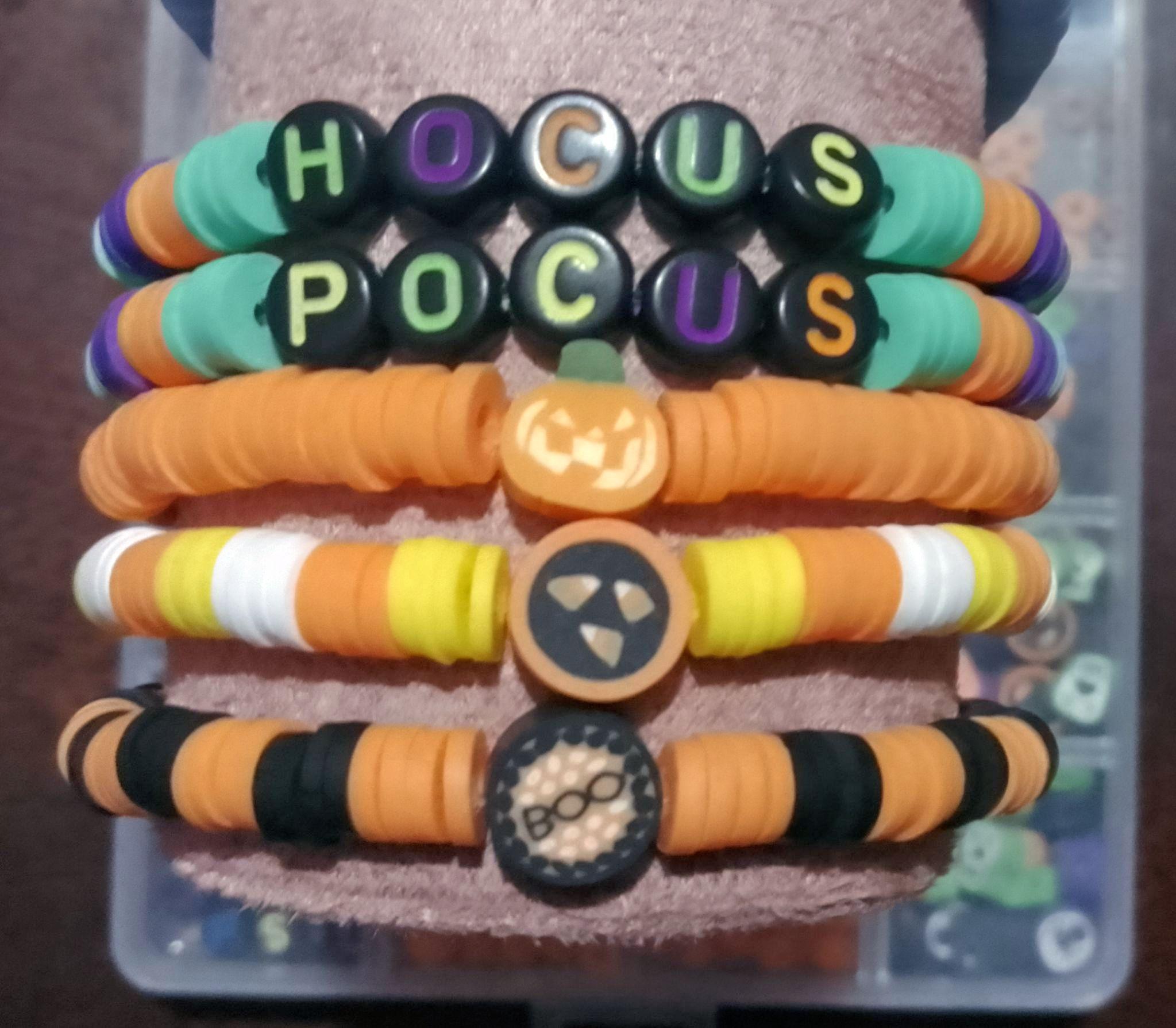 Halloween Themed Clay Bead Bracelets