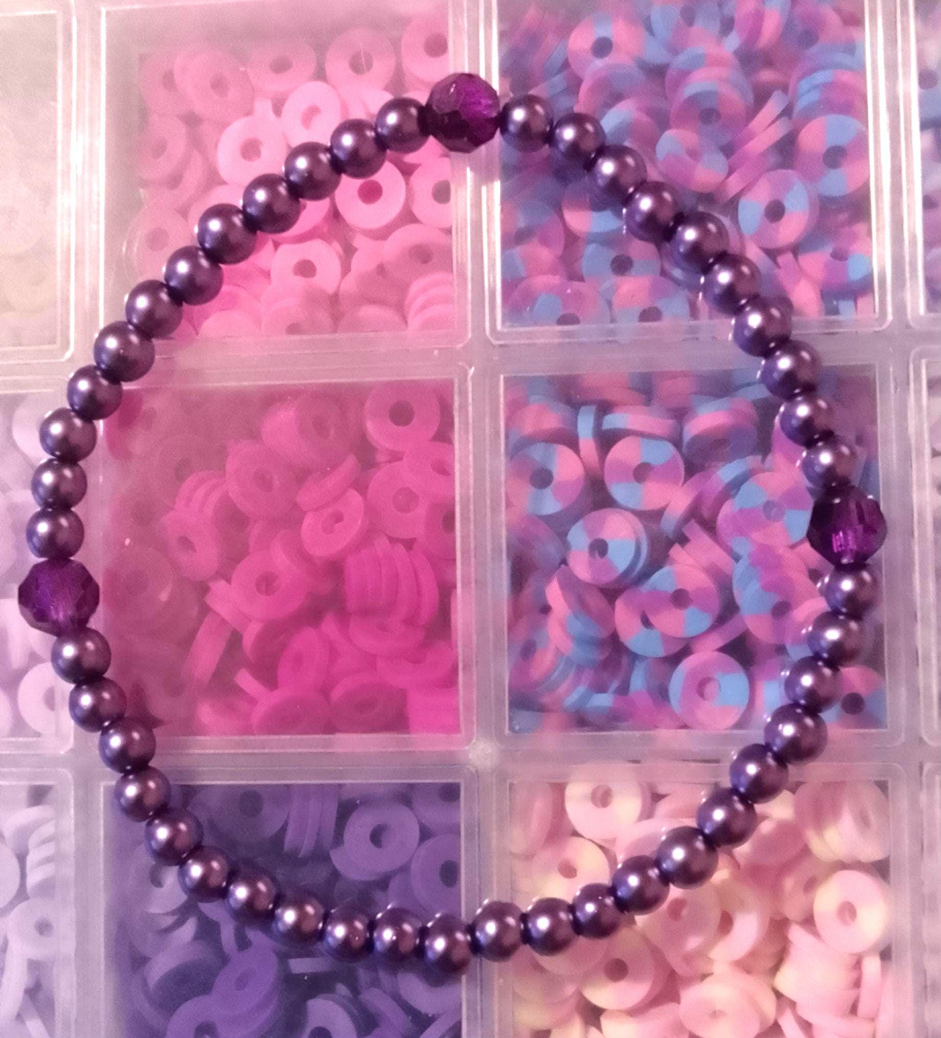 Purple Pearl Beaded Bracelets