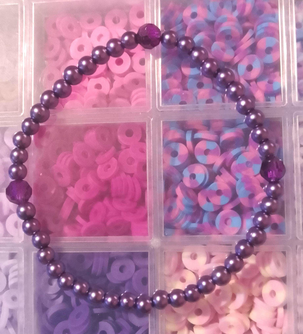 Purple Pearl Beaded Bracelets