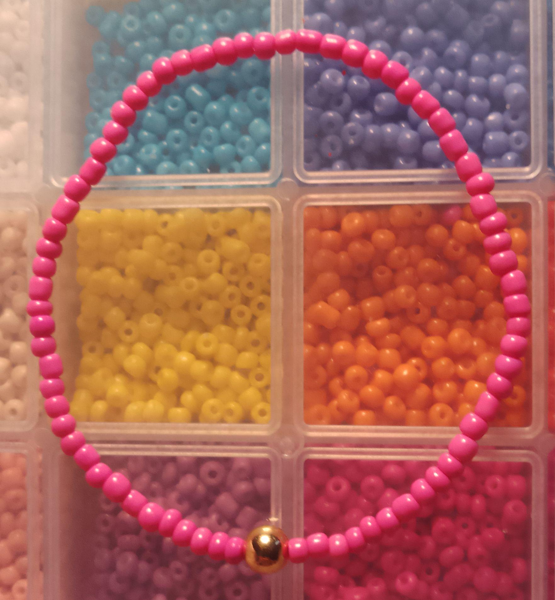 Glass Bead Purple and Pink Bracelets