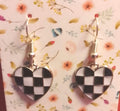Checkered Heart Earrings