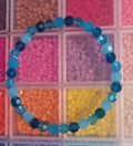 Blue Faceted Glass Beaded Bracelets