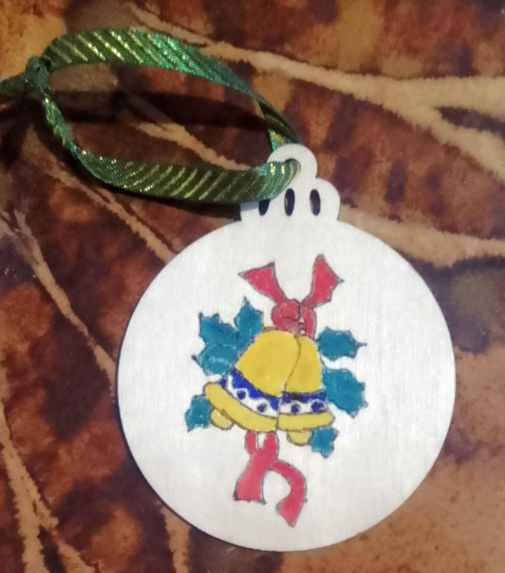 Handmade Christmas Bell Wooden Baubles