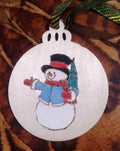 Handmade Snowman Wooden Christmas Baubles