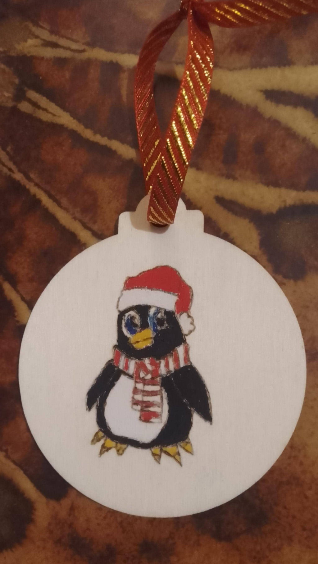 Handmade Penguin Christmas Wooden Baubles