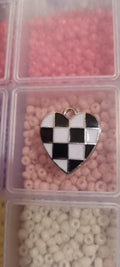 Checkered Heart Charms