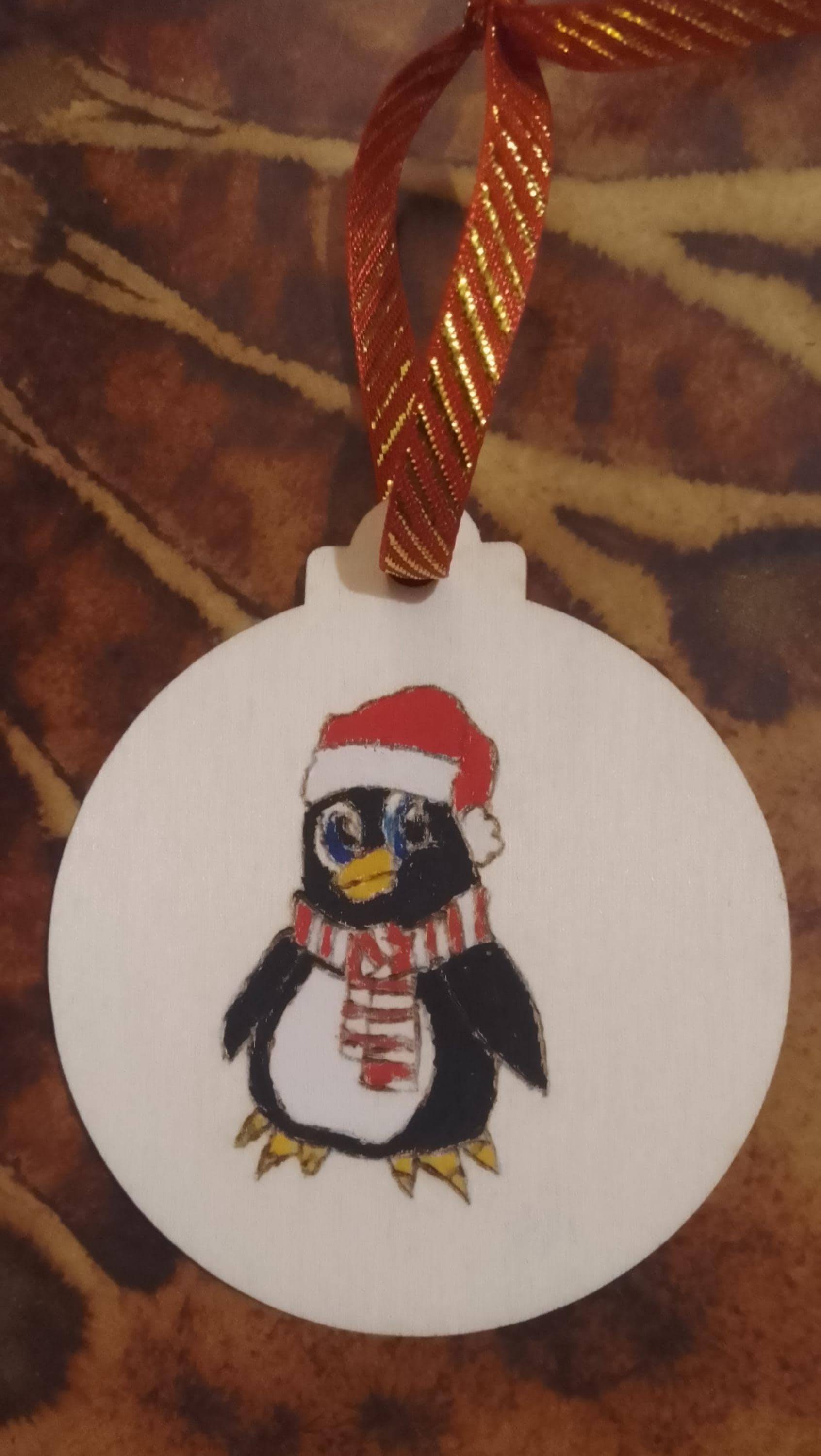 Handmade Penguin Christmas Wooden Baubles