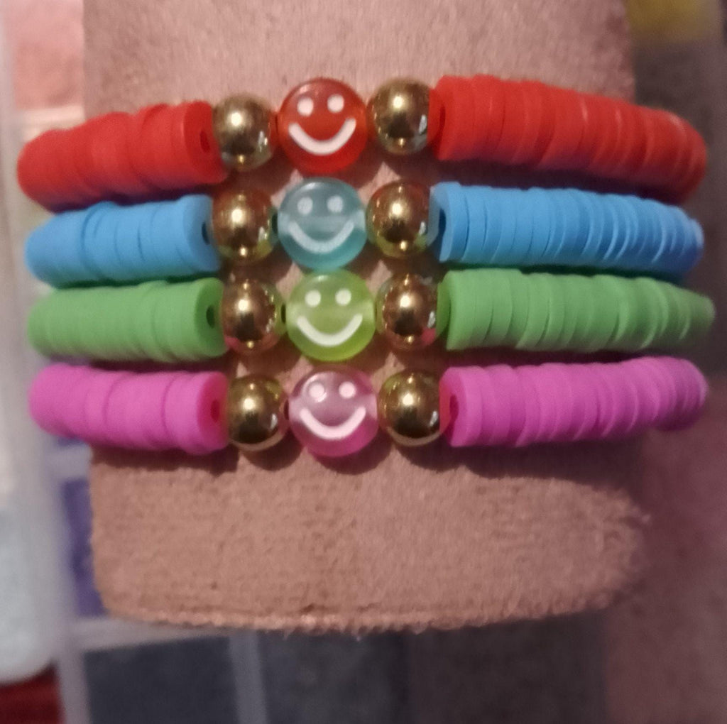 Smiley Face Clay Beads Bracelets