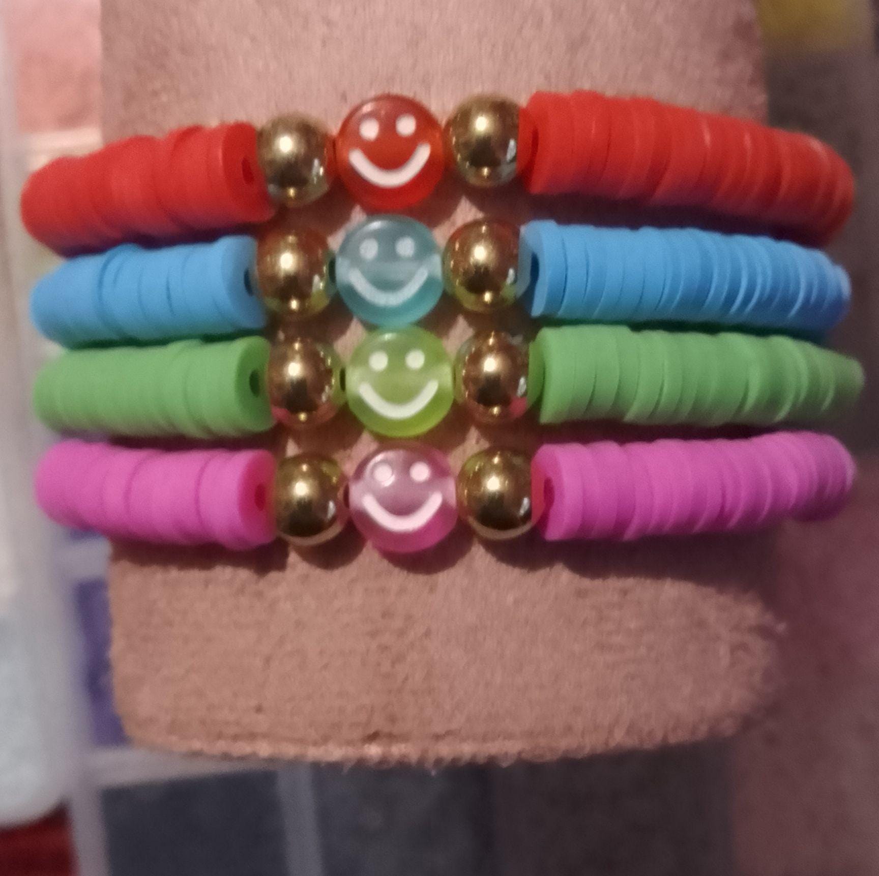 Smiley Face Clay Beads Bracelets