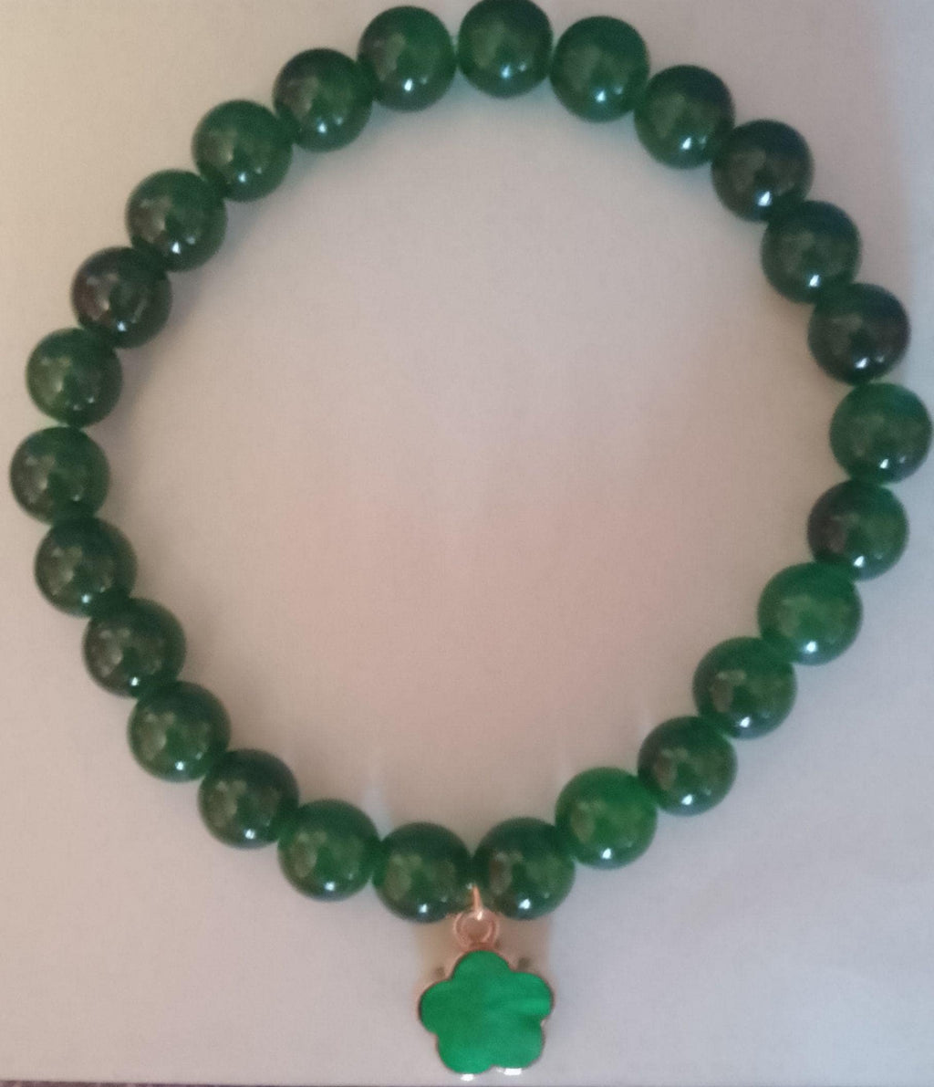 Green Glass Bead Charms Bracelets